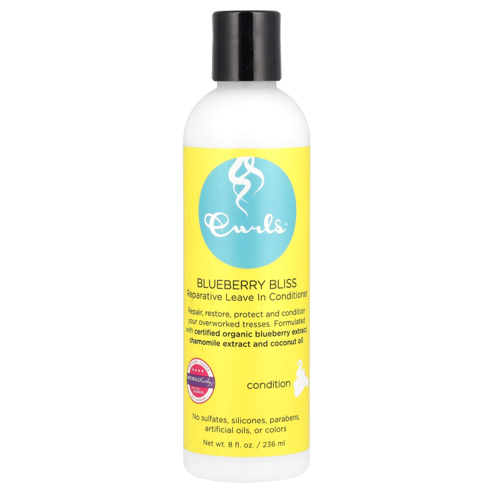Curls , Reparative Leave In Conditioner, Blueberry Bliss, 8 Fl Oz (236 Ml)