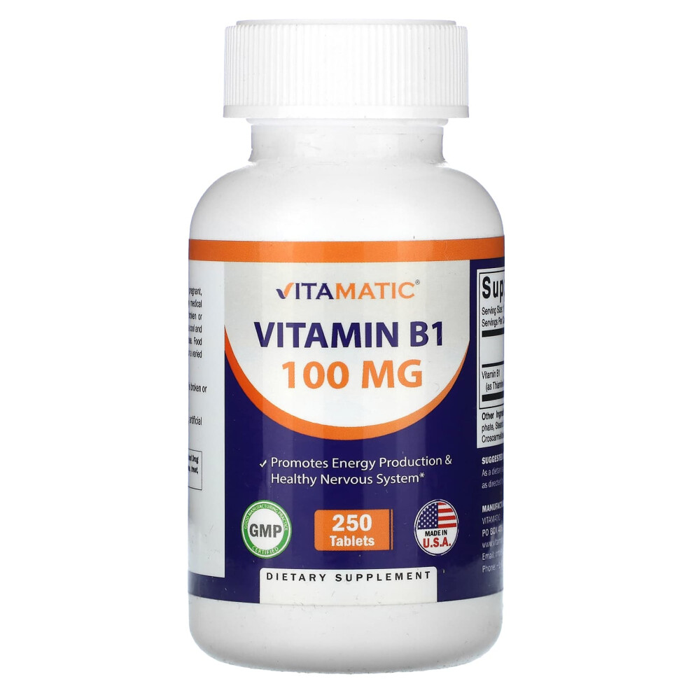 Vitamatic , Vitamin B1, 100 Mg, 250 Tablets