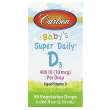 Carlson, Baby's Super Täglich D3, 10 mcg (400 IE), 0,086 fl oz (2,54 ml)
