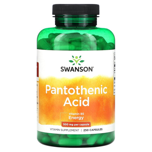 Swanson, Pantothensäure, 500 mg, 250 Kapseln