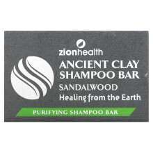 Zion Health, Pain de Shampooing Ă l'Argile Ancienne, Santal, 6 oz (70 g)