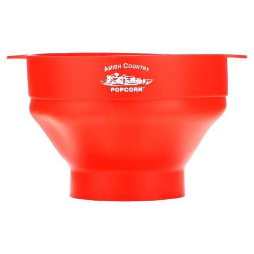 Amish Country Popcorn, Silicone Microwave Popcorn Popper, Red, 4 Pieces 2