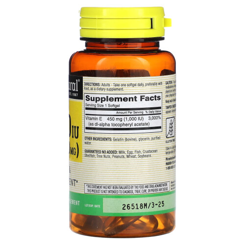 Mason Natural, Vitamine E, 450 mg (1 000 UI), 50 Softgels 1