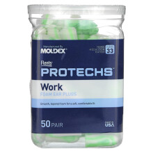 Flents, Protechs, Bouchons d'Oreille en Mousse, Travail, 50 Paires