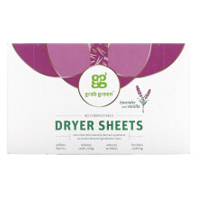 Grab Green, Trocknertücher, Lavendel mit Vanille, 80 Kompostierbare Blätter