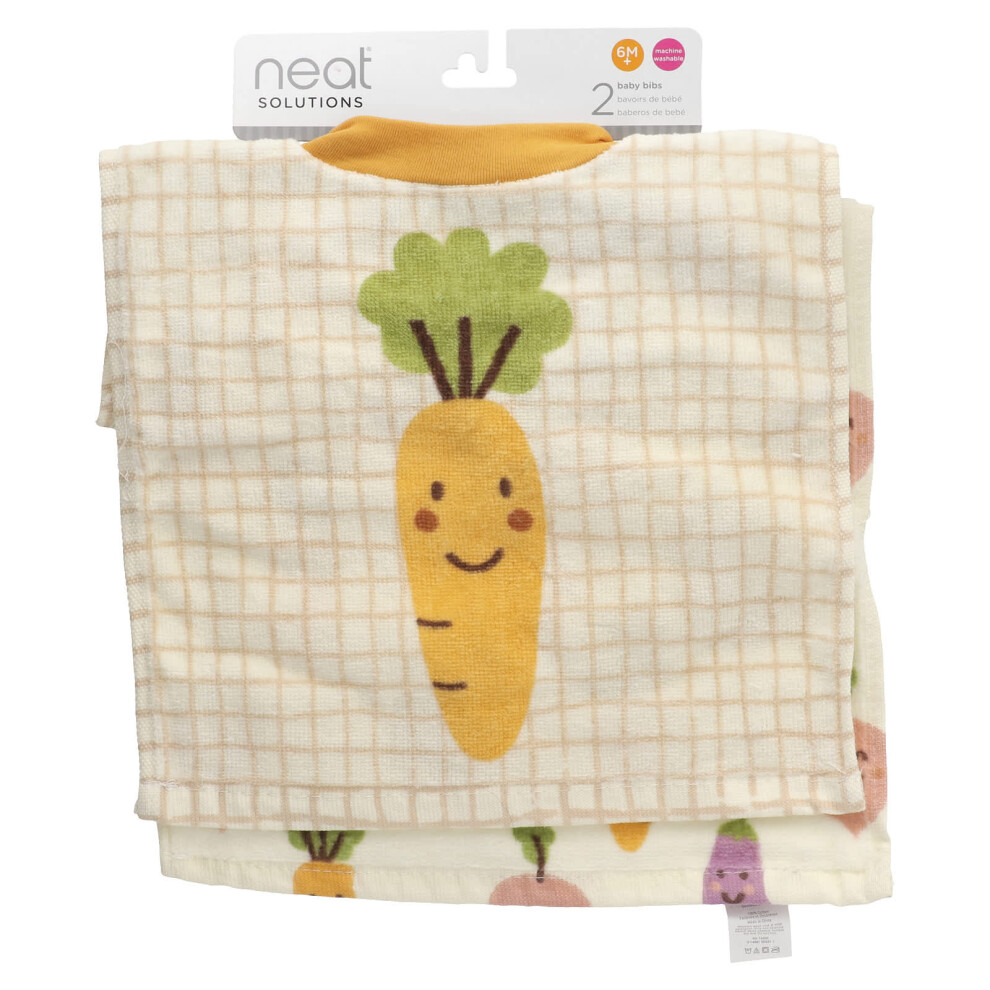 Neat Solutions , Baby Bibs, 6M+, Veggies, 2 Count