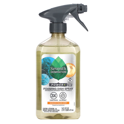 Seventh Generation, Power+, Schaumspülmittel, Mandarine, 16 fl oz (473 ml)