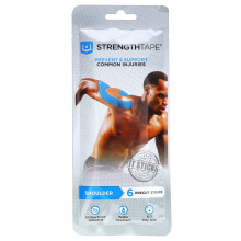 Strengthtape, Kit de Ruban Kinésiologique, Épaule, 6 Bandes Pré-découpées