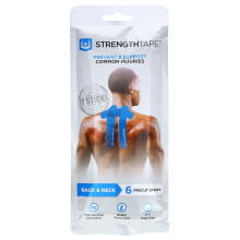 Strengthtape, Kit de Ruban Kinésiologique, Dos et Cou, 6 Bandes Pré-Coupées