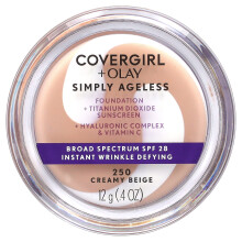 Covergirl, Olay Simply Ageless, Foundation, LSF 28, 250 Cremiges Beige, 0,4 oz (12 g)