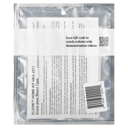 D'adamo, Kit de Typage Sanguin Eldon, 1 Kit d'Auto-Test Facile 1