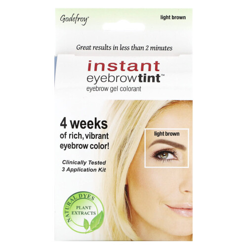 Godefroy, Teinture Sourcils Instantanée, Brun Clair, Kit 3 Applications