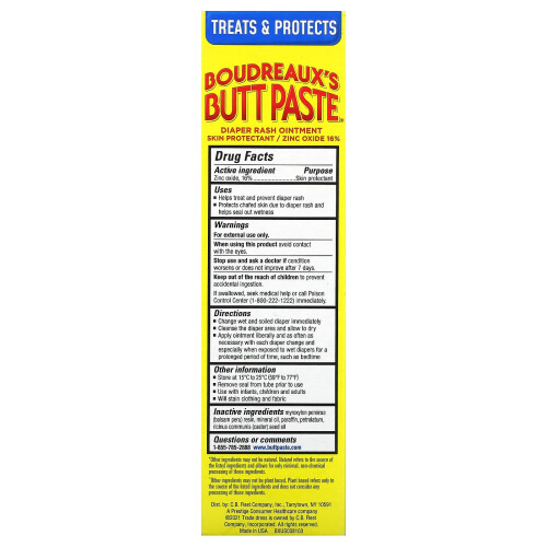 Boudreaux's Butt Paste, Windelausschlag-Salbe, Original, 4 oz (113 g) 1