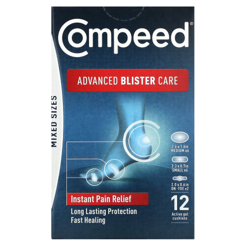 Compeed Compeed, Advanced Blister Care, Mixed Sizes, 12 Active Gel Cushions