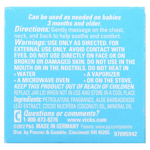 Vicks Vicks, Baby Rub, Soothing Ointment, 1.76 oz (50 g) 1