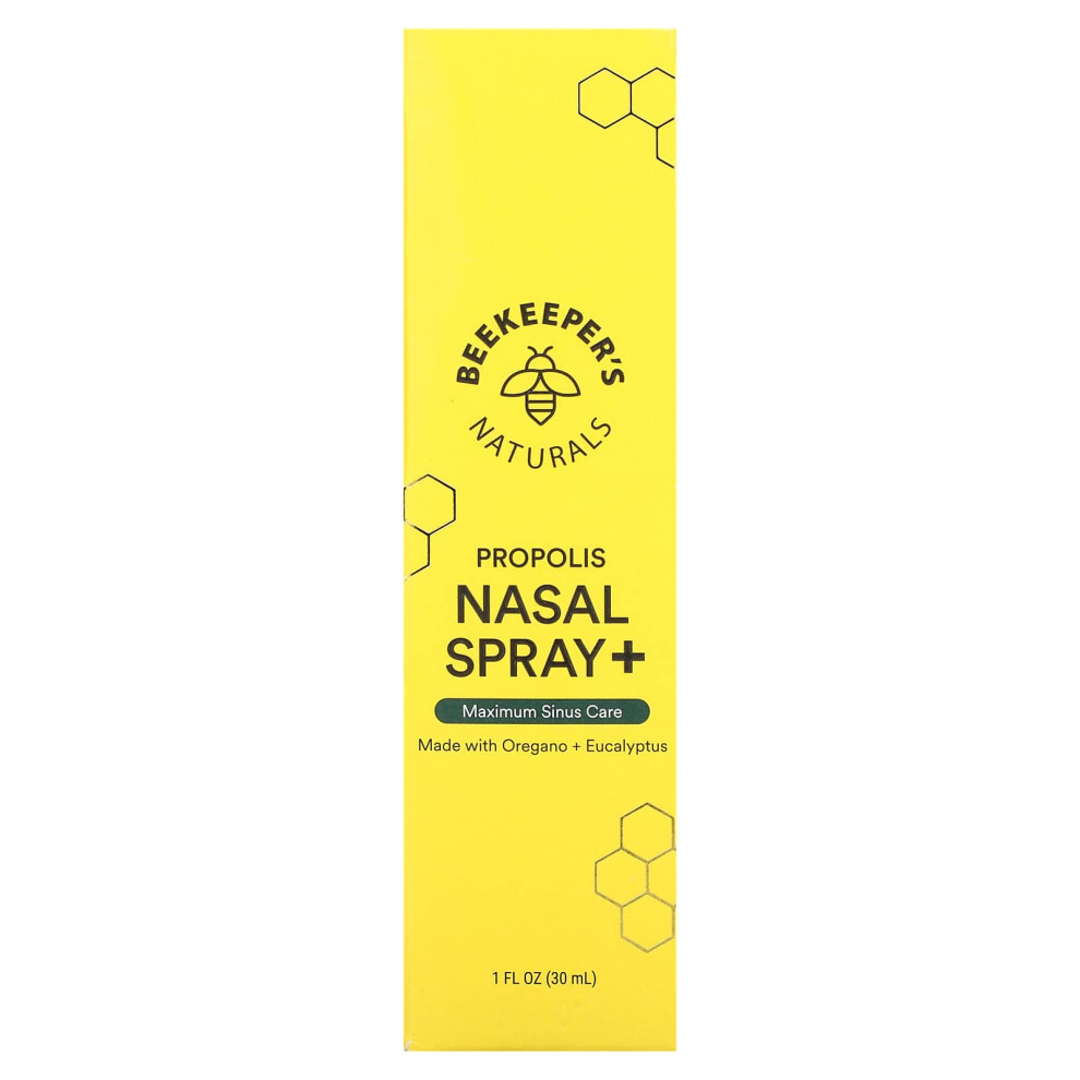 Beekeeper's Naturals , Propolis Nasal Spray +, Maximum Sinus Care, 1 Fl Oz (30 Ml)