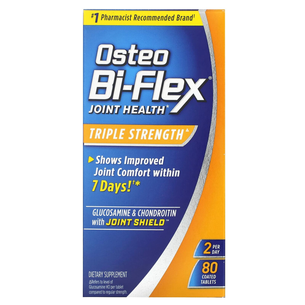 Osteo Bi-Flex , Glucosamine & Chondroitin With Joint Shield, Triple Strength, 80 Coated Tablets