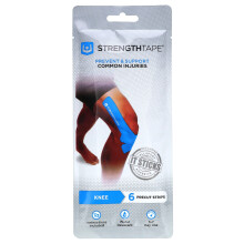 Strengthtape, Ruban Athlétique Kinésiologique, Genou, 6 Bandes Pré-Coupées