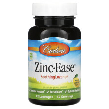 Carlson, Zinc-Ease Beruhigungs-Lutschtabletten, Natürliches Zitrone, 42 Lutschtabletten