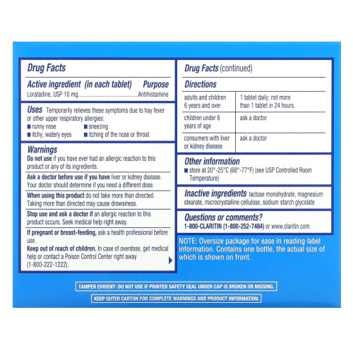 Claritin, Non-Drowsy, Tablets 24-Hour, 10 mg, 30 Tablets 1