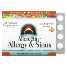 Source Naturals, Allercetin, Allergie & Nebenhöhlen, 48 Homöopathische Tabletten