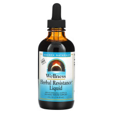Source Naturals, Wellness, Résistance Herbal Liquide avec Echinacée, Coptis & Yin Qiao, Sans Alcool, 4 fl oz (118.28 ml)