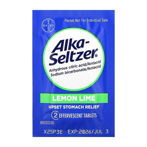 Alka-Seltzer Rimedio Bruciore di Stomaco Limone e Lime Effervescente, 4-in-1 2