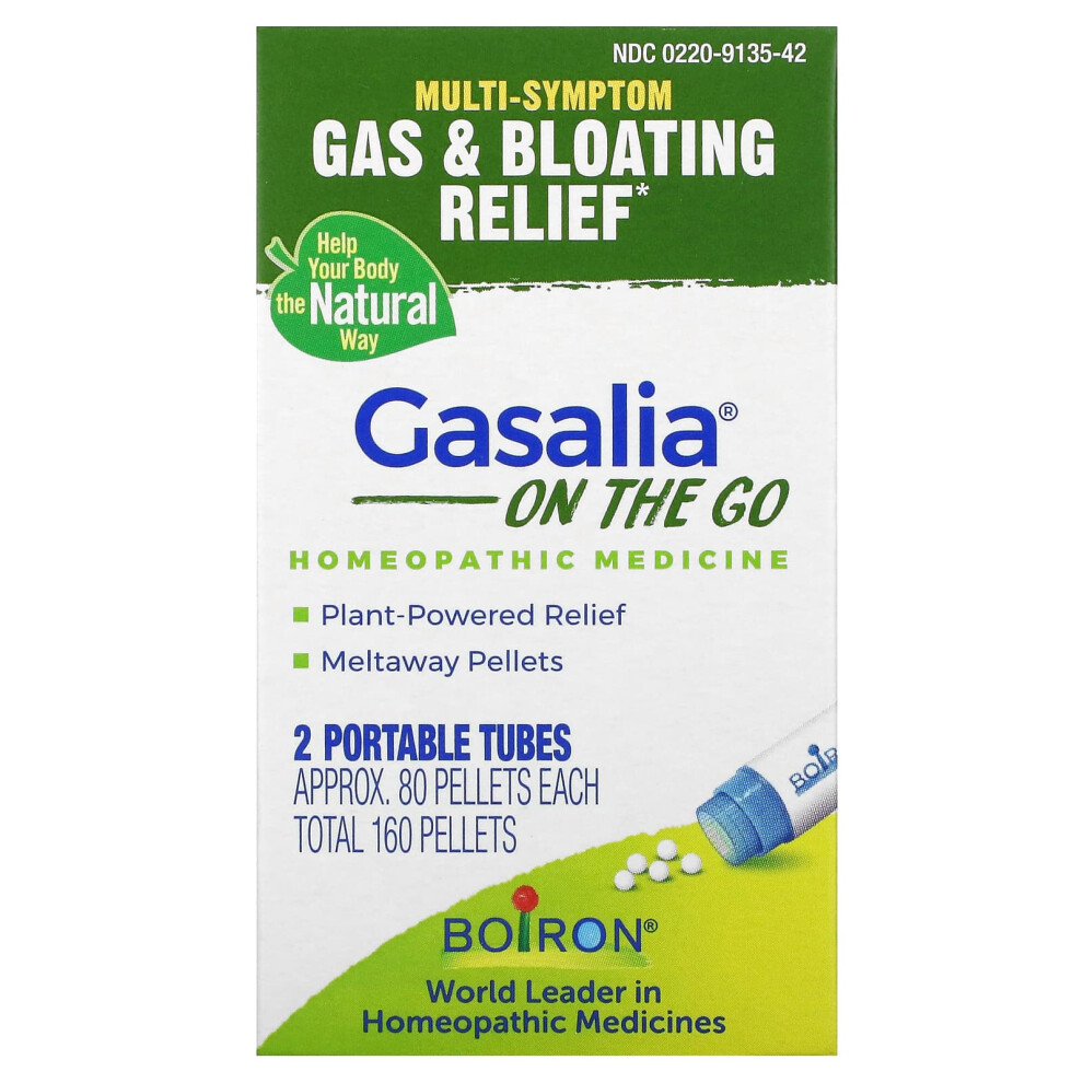 Boiron , Gasalia On The Go, 2 Portables Tubes, Approx. 80 Pellets Each
