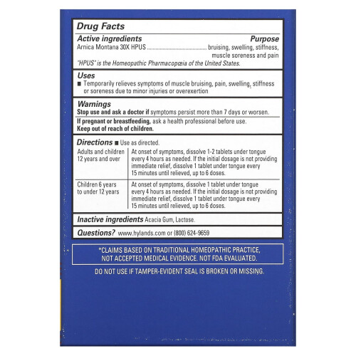 Hyland's Naturals, Arnica 30X, 50 Quick-Dissolving Tablets 1