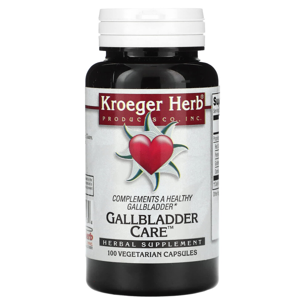 Kroeger Herb Co , Gallbladder Care, 100 Vegetarian Capsules