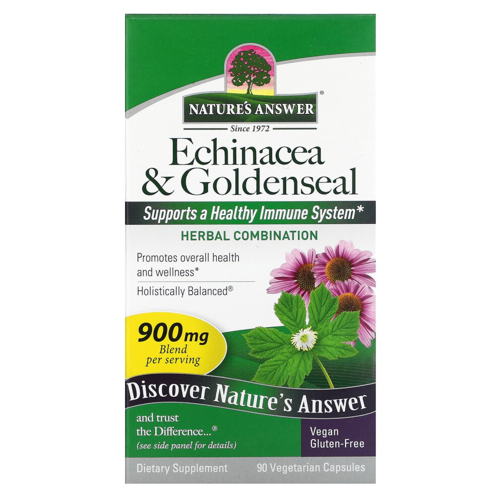 Nature's Answer , Echinacea & Goldenseal, 900 Mg 90 Vegetarian Capsules (450 Mg Per Capsule)