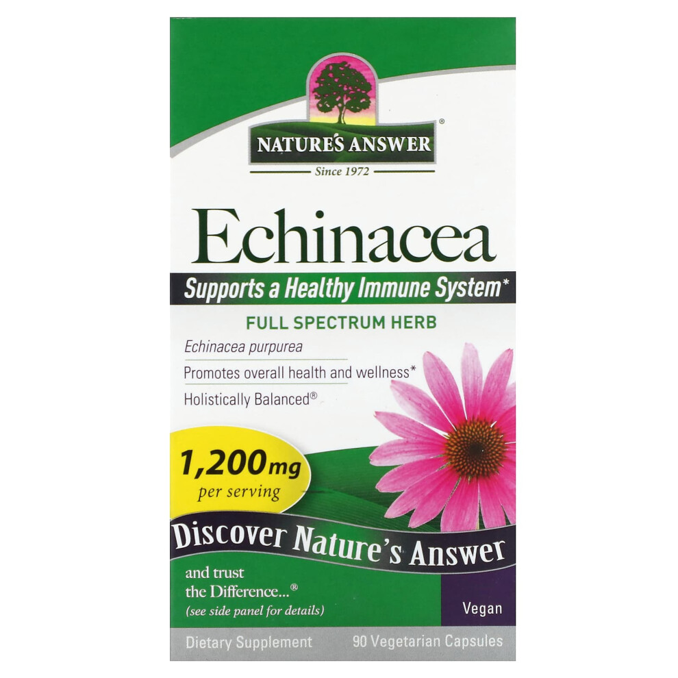 Nature's Answer , Echinacea, 1,200 Mg, 90 Vegetarian Capsules (400 Mg Per Capsule)
