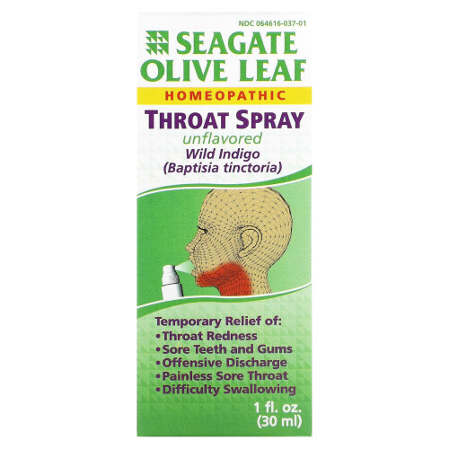 Seagate Seagate, Olivenblatt Halsspray, Geschmacksneutral, 1 fl oz (30 ml)