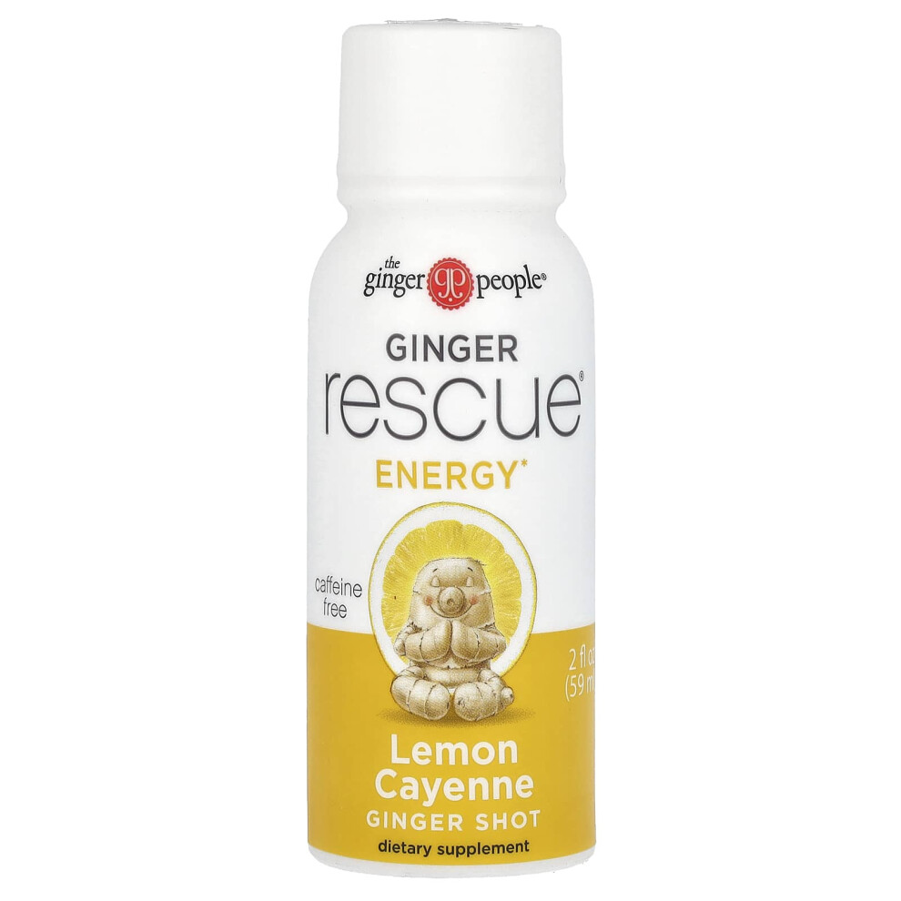 The Ginger People , Ginger Rescue Shot, Lemon Cayenne, 2 Fl Oz (59 Ml)