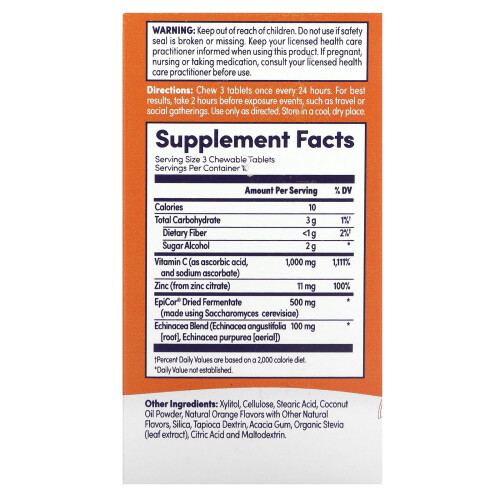 Zand, Immune Fast, Zesty Orange, 30 Chewable Tablets 1