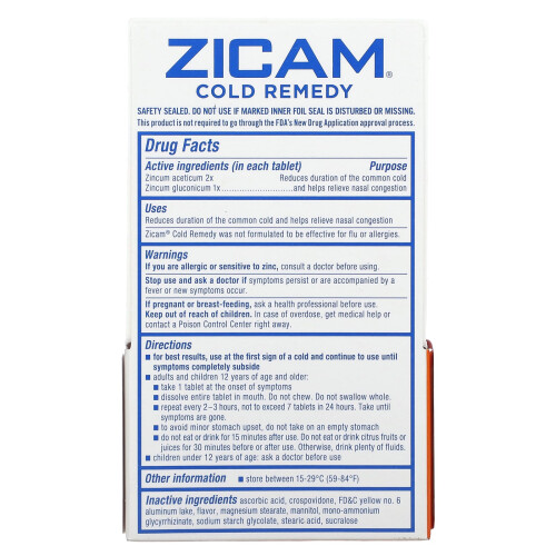 Zicam, Cold Remedy, RapidMelts, Citrus, 25 Quick Dissolve Tablets 1