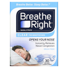 Breathe Right, Nasenpflaster, Klein/Mittel, Clear, 30 Stück