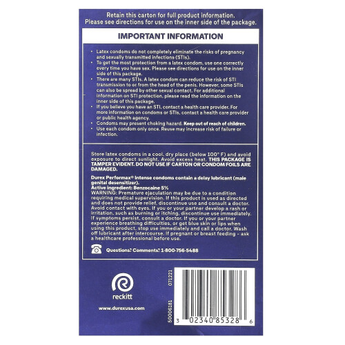 Durex Durex, Performax Intense, Regular Fit, 12 Latex-Kondome 1