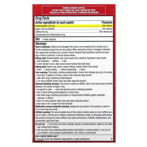Excedrin, Migräne-Linderung, 200 Tabletten 1