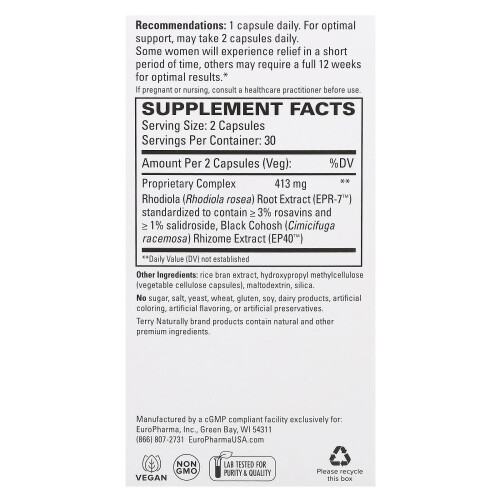 Terry Naturally, Menopause Linderung Plus, 60 Kapseln 1