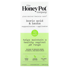 The Honey Pot Company, Borsäure & Kräuter, Zäpfchen + Applikator, 290 mg, 14 Ovula, 1 Applikator