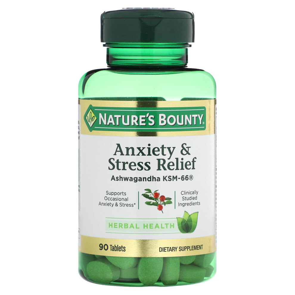 Nature's Bounty , Anxiety & Stress Relief, 90 Tablets