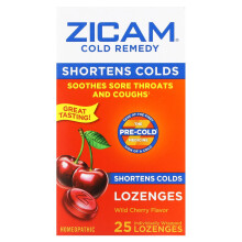 Zicam, Erkältungsmittel, Lutschtabletten, Wilde Kirsche, 25 einzeln verpackte Lutschtabletten