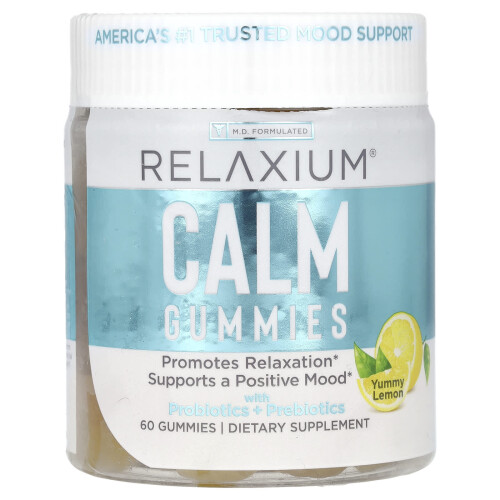 Relaxium, Calm Gummies mit Probiotika + Präbiotika, Lecker Zitrone, 60 Gummis