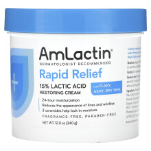 AmLactin, Schnelle Linderung, 15% Milchsäure Wiederherstellungscreme, Duftstofffrei, 12 Unzen (340 g)