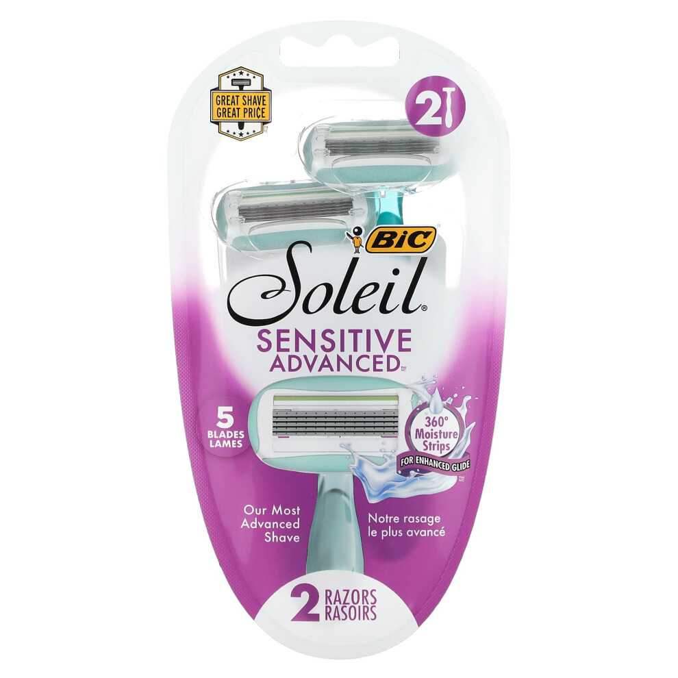 BIC, Soleil Sensitive Advanced, Disposable Razors, 2 Razors-image-OPC-PJTXDBP-NEW