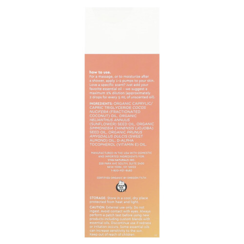 Viva Naturals, Bio-Massageöl, Duftneutral, 8 fl oz (237 ml) 2
