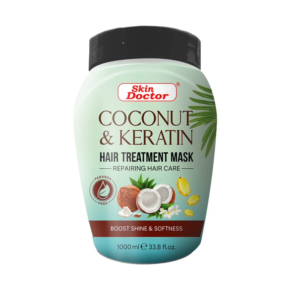 Skin Doctor Coconut & Keratin Hot Oil Hair Treatment |Deep Moisturization , Frizz & Split End Control - 1000ml
