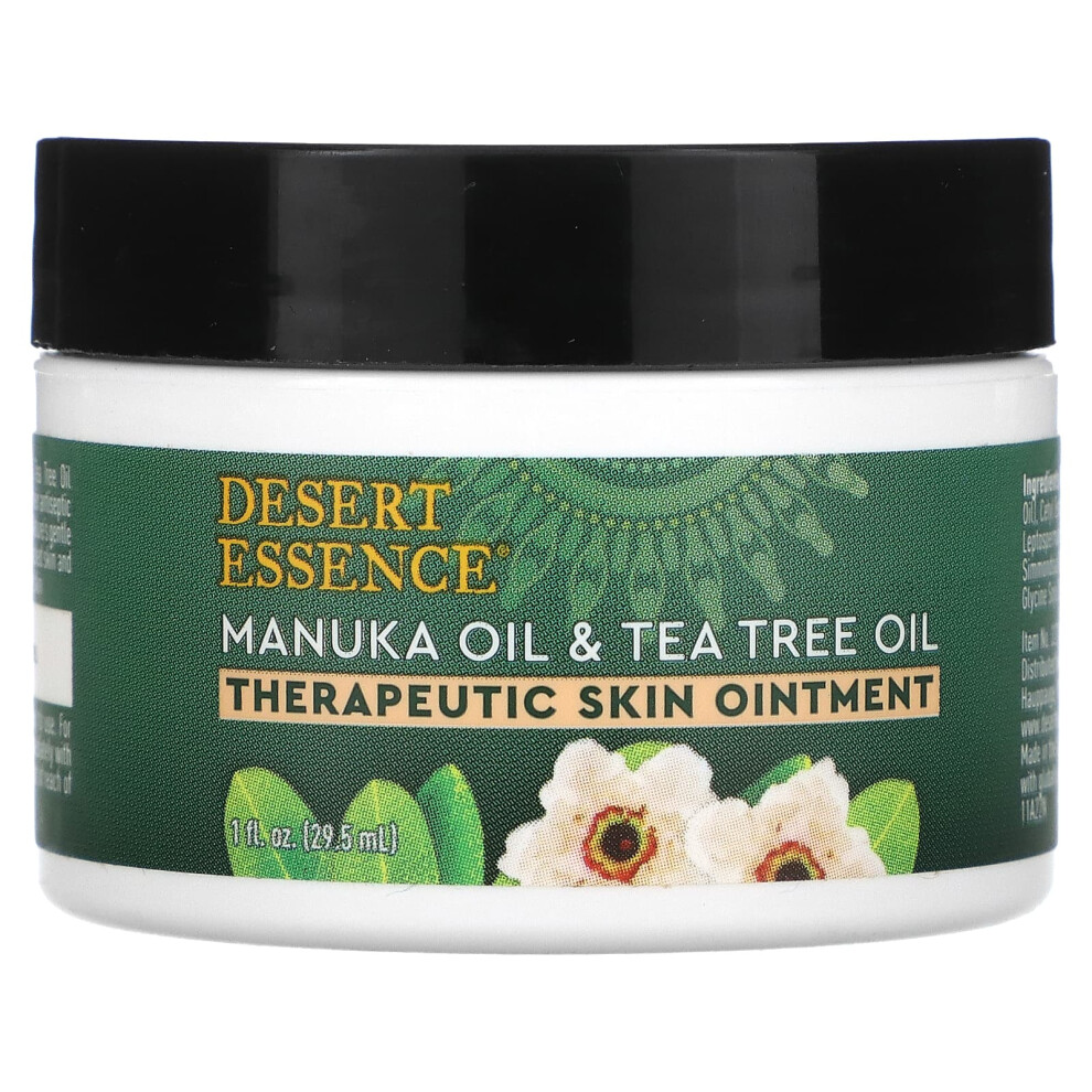 Desert Essence , Therapeutic Skin Ointment, Manuka Oil & Tea Tree Oil, 1 Fl Oz (29.5 Ml)
