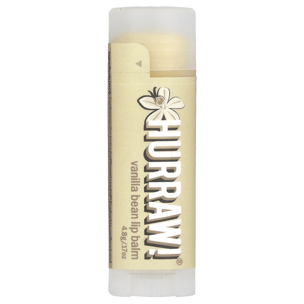 Hurraw! Balm, Lip Balm, Vanilla Bean 0.17 Oz (4.8 G)